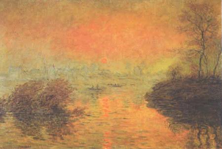 Claude Monet Sunset at Lavacourt oil painting picture
